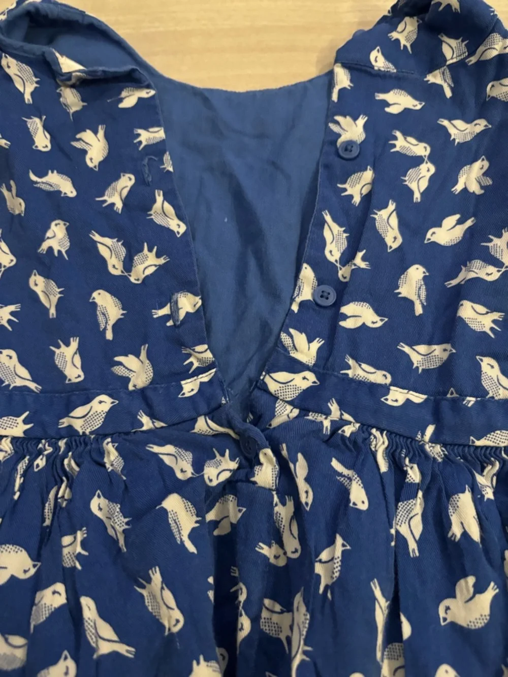 Carter's Blue Sleeveless Cotton Rayon Dress White Birds Novelty Print size 4
